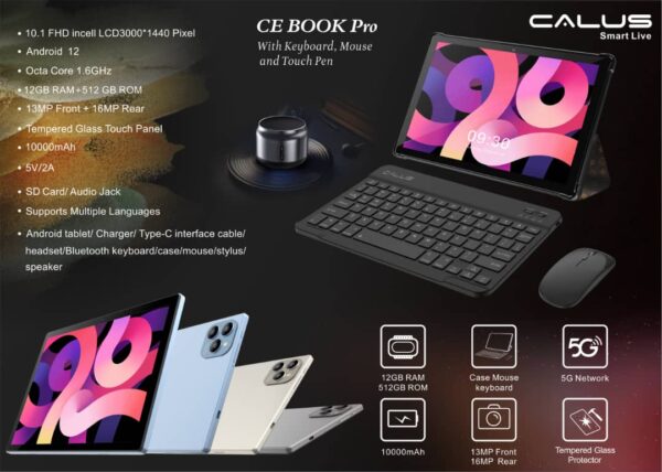 Tablette Calus CE Book pro Ram 12 Go Stockage 512 Go