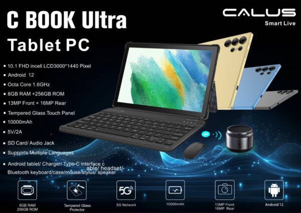 tablette pc  calus c book ultra 8 Go Ram 256 Go Stockage