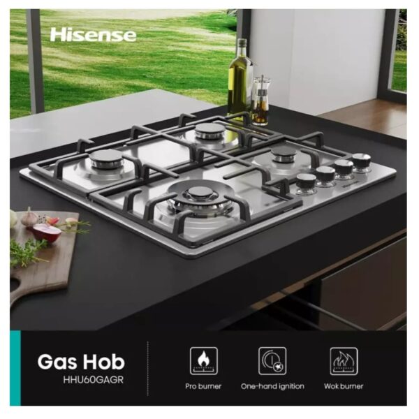 Plaque Hisense Encastrable 4Feux 60x60 A Gaz Inox