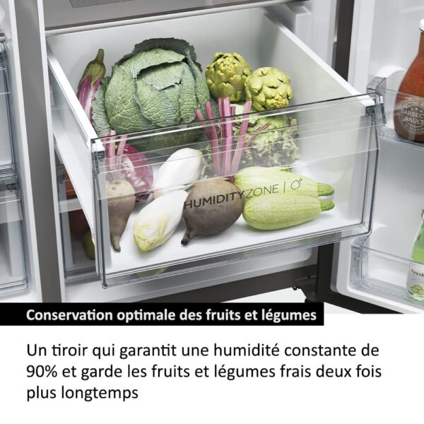 Refrigerateur Haier Side By Side 2 Portes Distributeur Glaçon - Gris