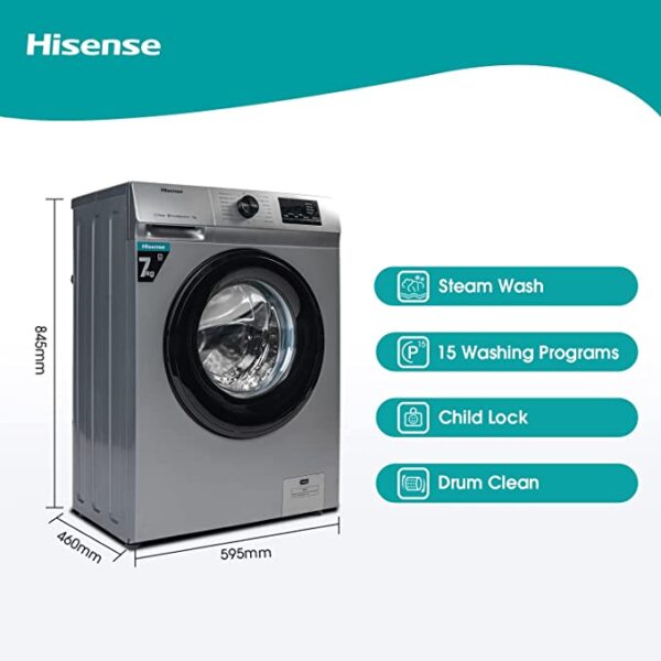 Machine à Laver Hisense 7KG Front-Load - Gris