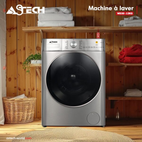 Machine à Laver Astech 10KG Avec 6KG Sechage Inverter